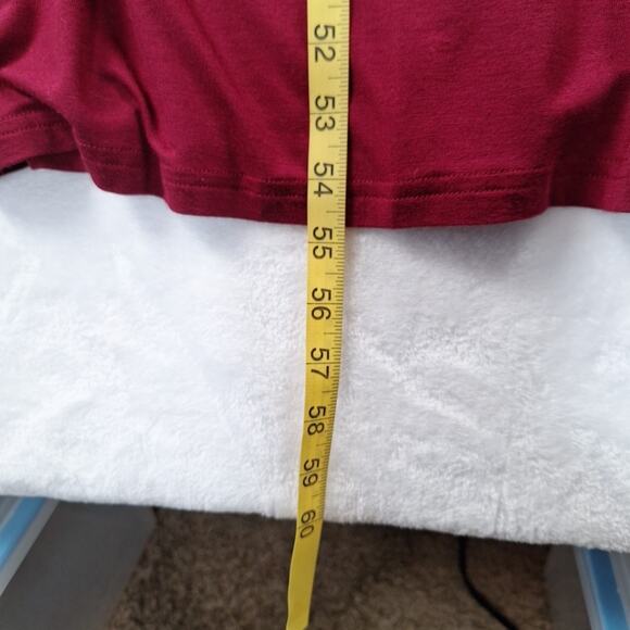 GRECERELLE Size M Faux Wrap Maxi Dress Red Long Sleeve 55 Inches Long New - Picture 6 of 8